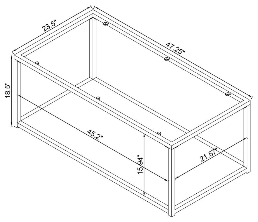 (image for) Cora Glass Top Coffee Table Mirrored Shelf Chocolate Chrome