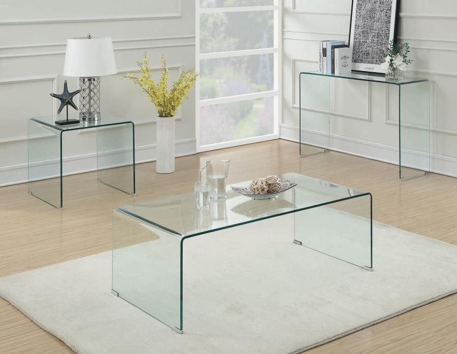 (image for) Ripley Squared Tempered Bent Glass Side End Table Clear