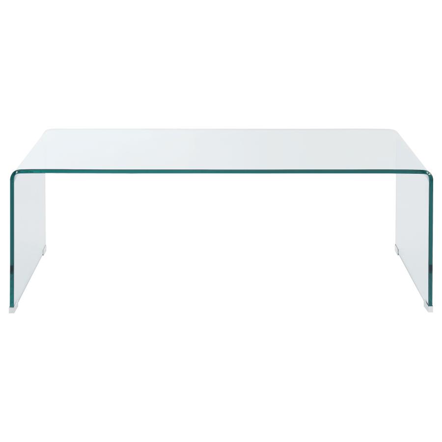 (image for) Ripley Rectangular Tempered Bent Glass Coffee Table Clear