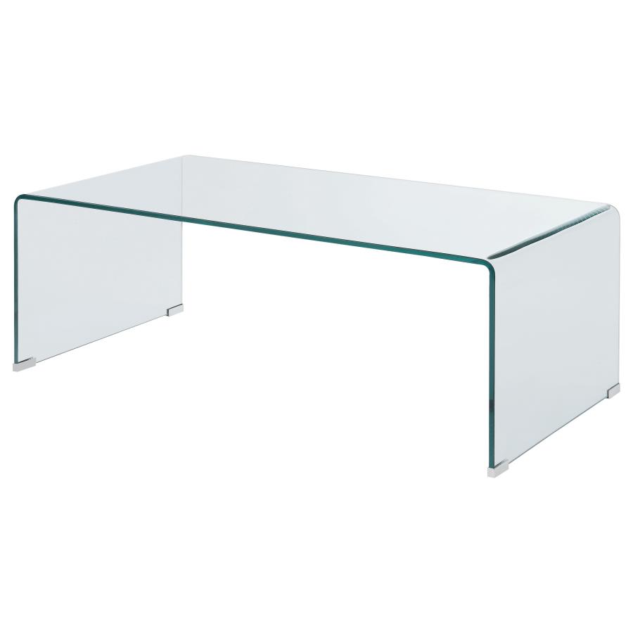 (image for) Ripley Rectangular Tempered Bent Glass Coffee Table Clear