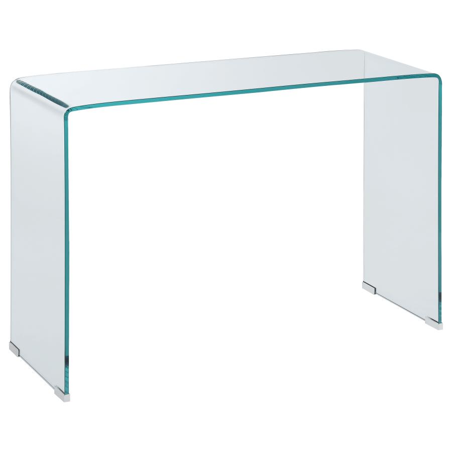 (image for) Ripley Tempered Bent Glass Entryway Console Table Clear