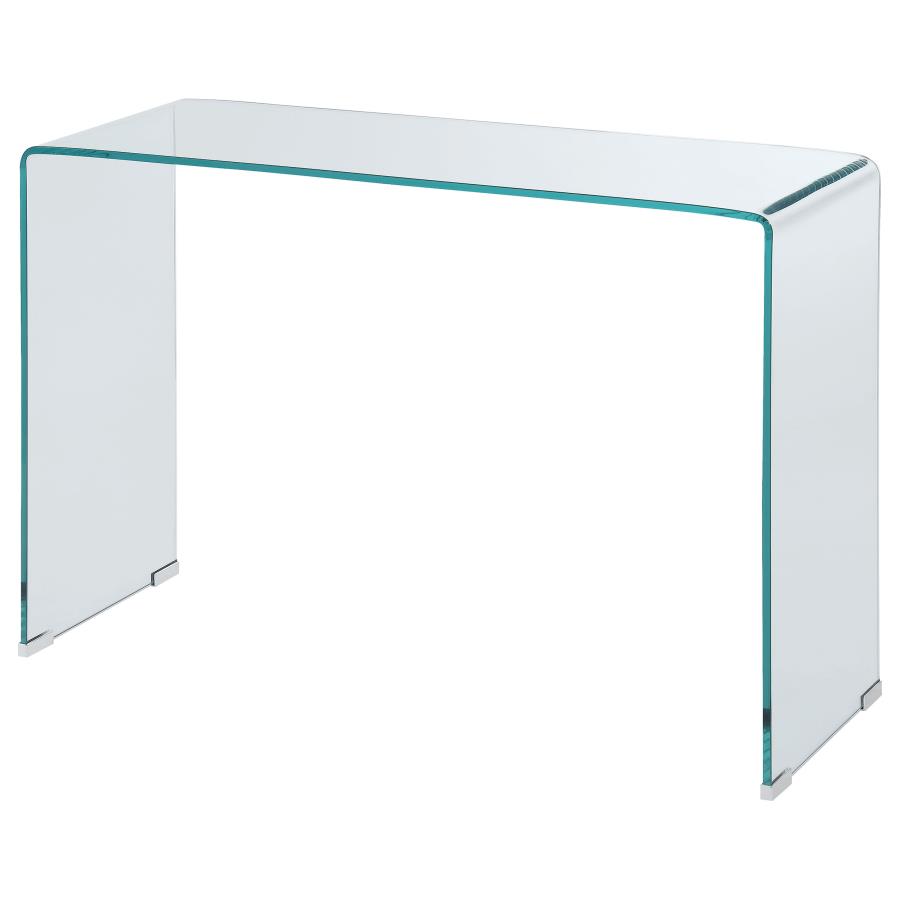 (image for) Ripley Tempered Bent Glass Entryway Console Table Clear