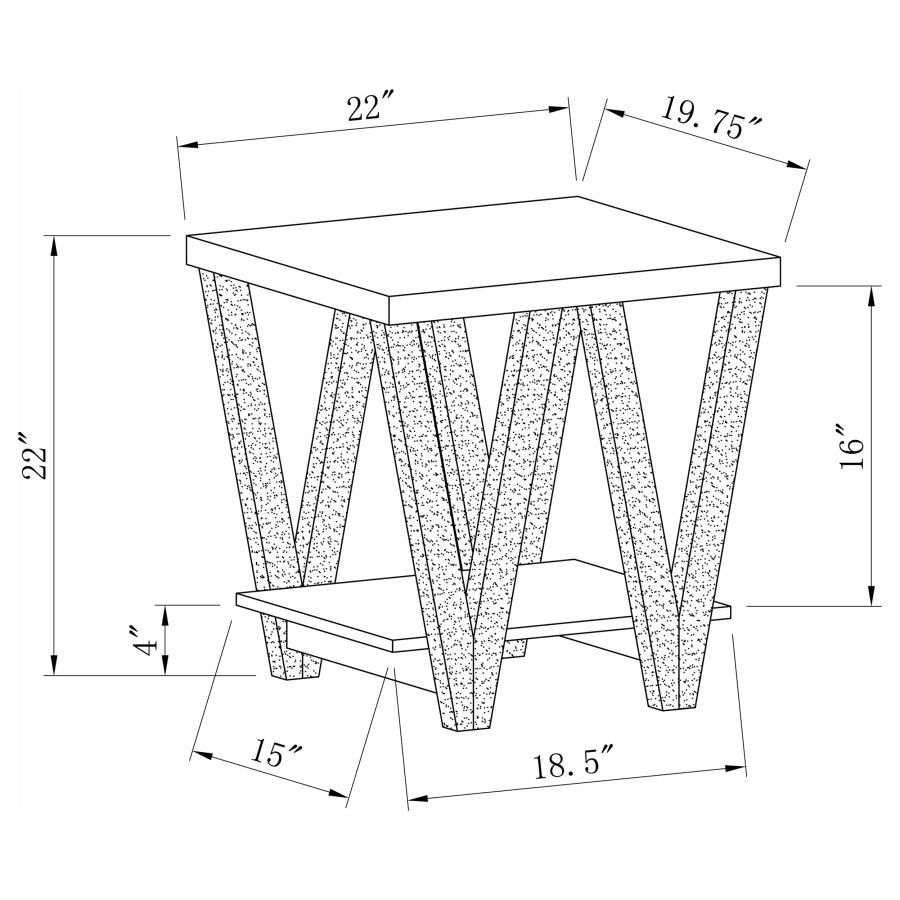 (image for) Stevens Engineered Wood End Table Antique Grey and Black