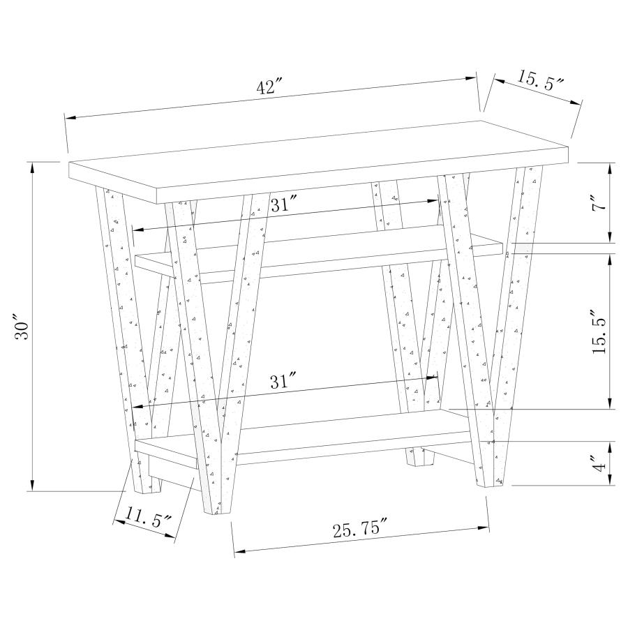 (image for) Stevens 2-shelf Engineered Wood Entryway Console Table Grey