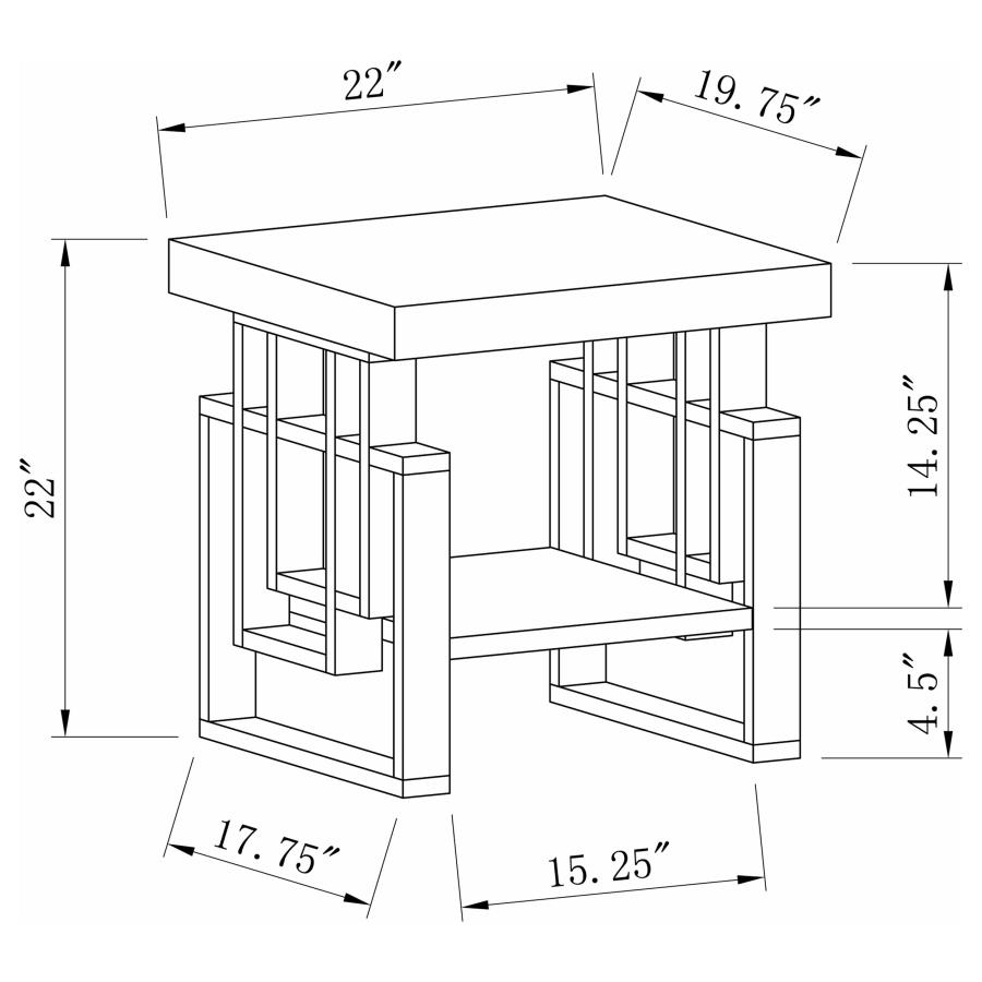 (image for) Schmitt Rectangular Side End Table White High Gloss