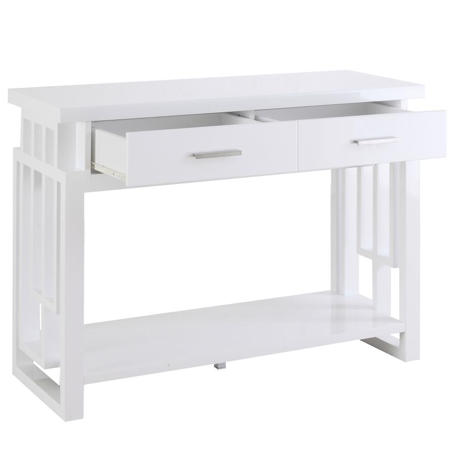 (image for) Schmitt 2-drawer Entryway Console Table High Glossy White