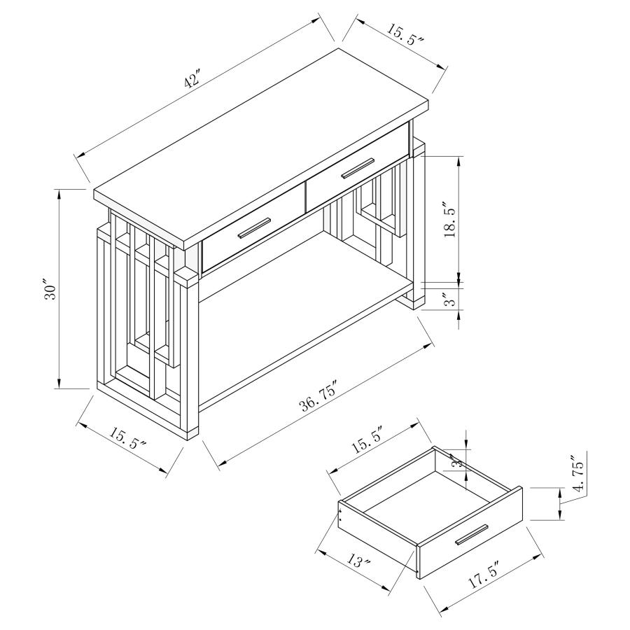 (image for) Schmitt 2-drawer Entryway Console Table High Glossy White