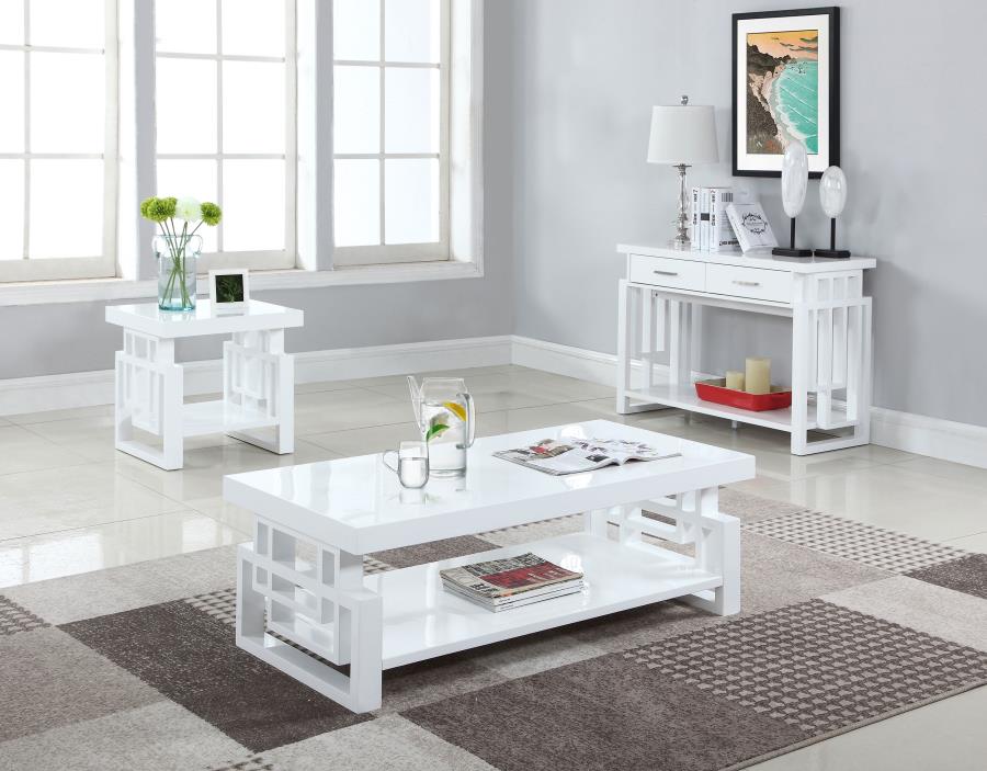 (image for) Schmitt 2-drawer Entryway Console Table High Glossy White