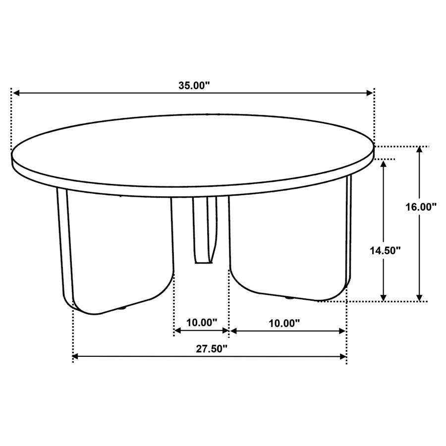 Modal Additional Images for Jenna 2-piece Round Marble Top Coffee Table Set Brown