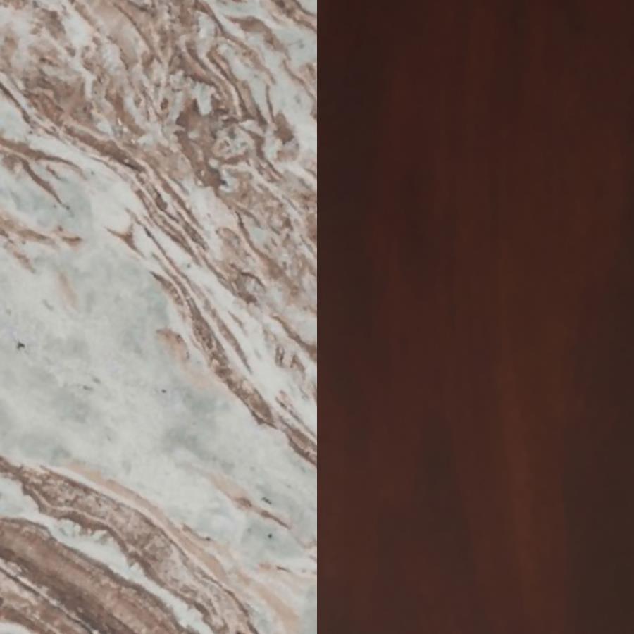 Jenna 35-inch Round Marble Top Cocktail Coffee Table Brown