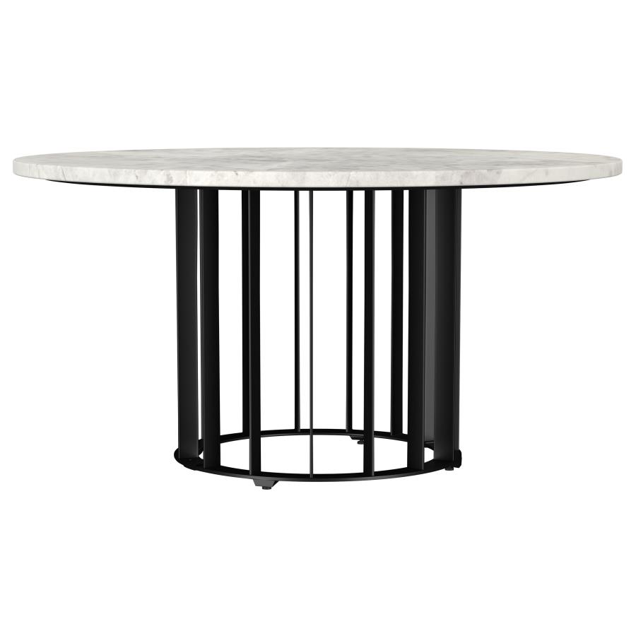 Haven 3-piece Round Marble Coffee and End Table Set Black