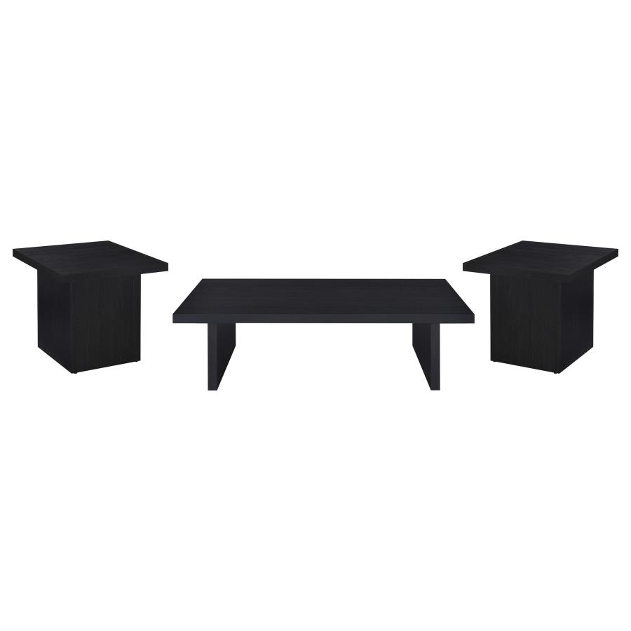 Max 3-piece Rectangular Coffee and End Table Set Black