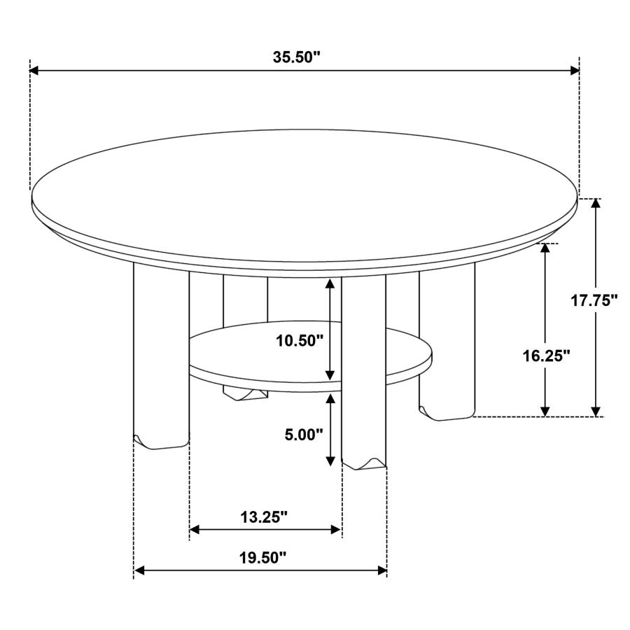 Modal Additional Images for Ottowa 2-piece Round Wood Coffee Table Set Brown