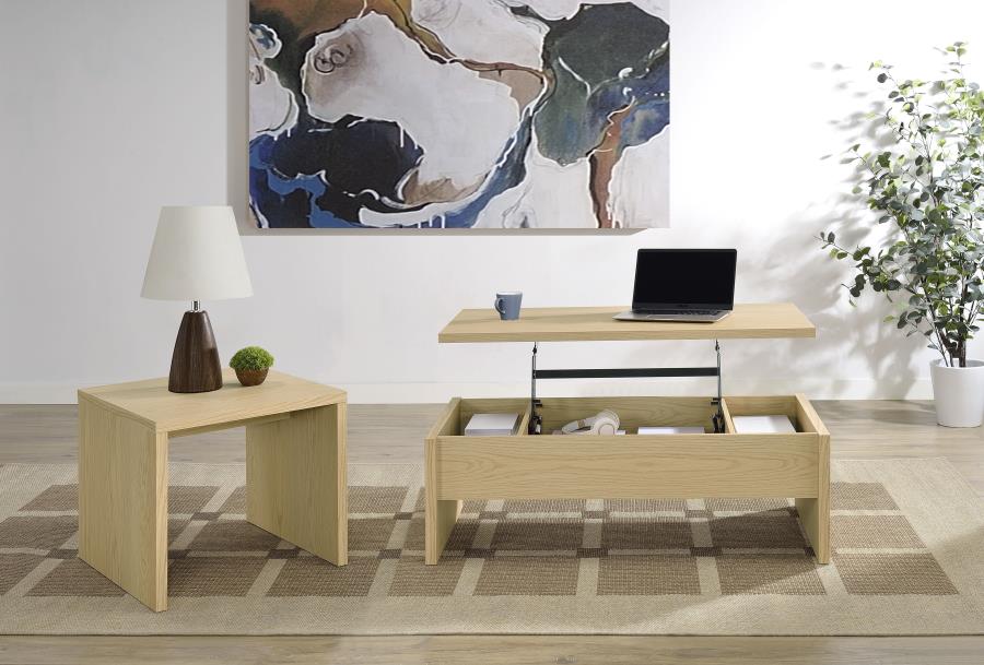Modal Additional Images for Canoga Engineered Wood Lift Top Coffee Table Light Oak
