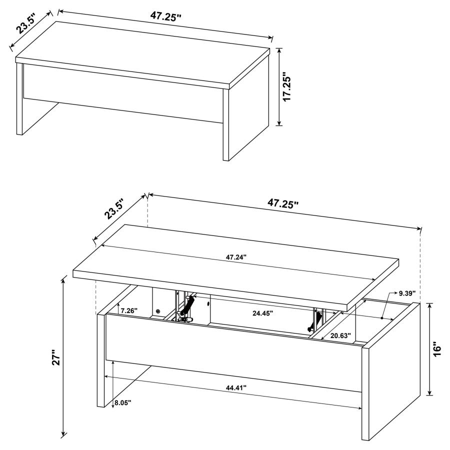 Modal Additional Images for Canoga 2-piece Lift Top Cocktail Coffee Table Set Mango