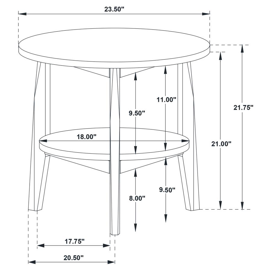 Bradley 2-Piece Round SmartTop Coffee Table Set Grey and Natural