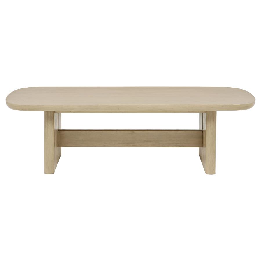 Kailani 3-piece Coastal Coffee and End Table Set Beige Oak
