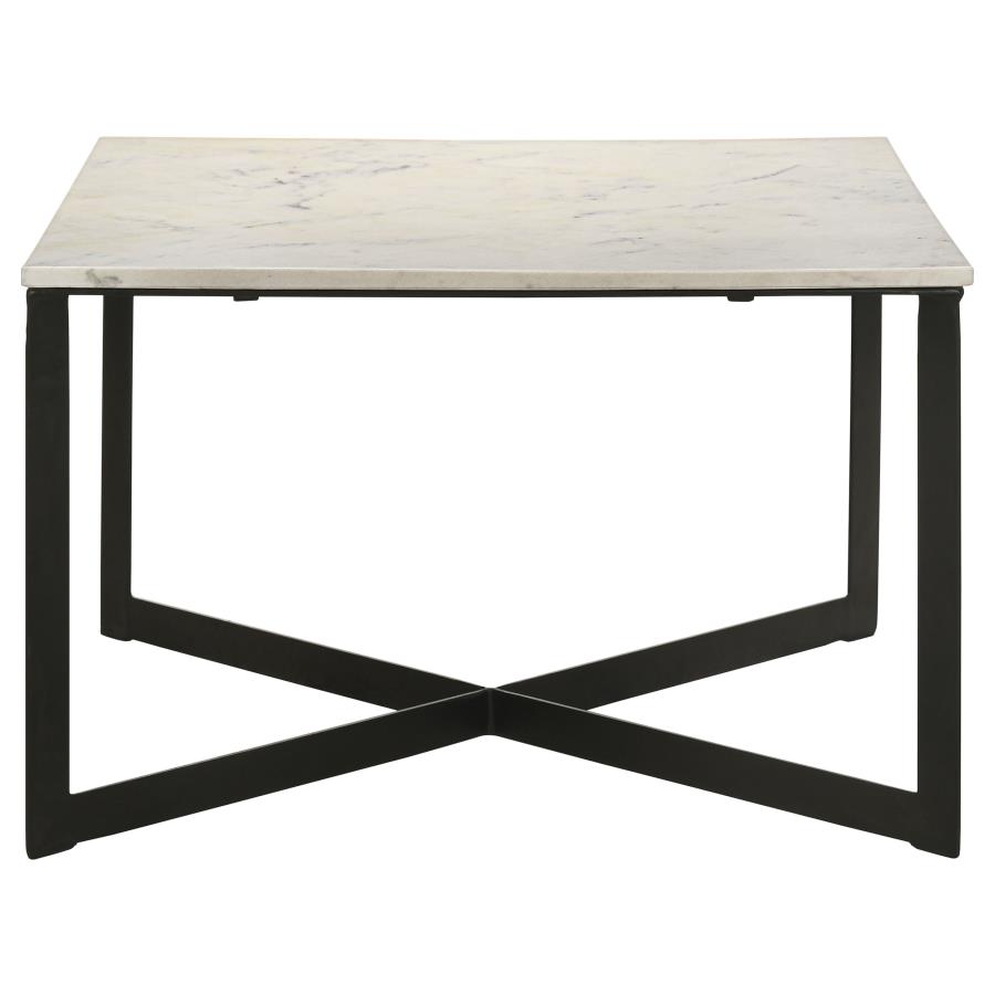 (image for) Tobin Square Marble Top Coffee Table White and Black