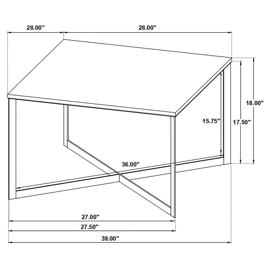 (image for) Tobin Square Marble Top Coffee Table White and Black