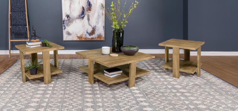 (image for) Dawn 3-piece Round Coffee and End Table Set Mango Brown