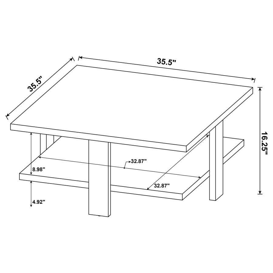 (image for) Dawn Square Engineered Wood Coffee Table Mango Brown