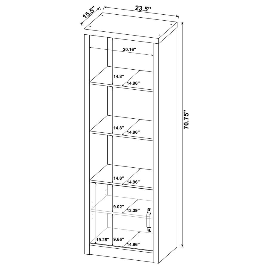 (image for) Burke 3-shelf Engineered Wood Media Tower Grey Driftwood