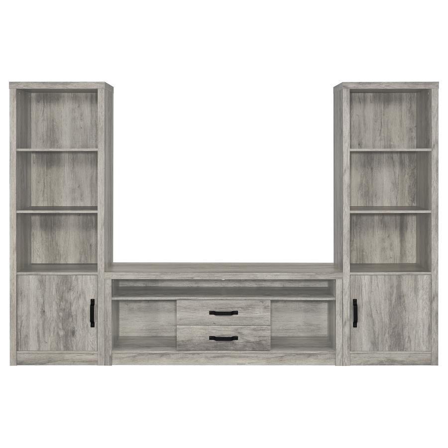 (image for) Burke 3-shelf Engineered Wood Media Tower Grey Driftwood