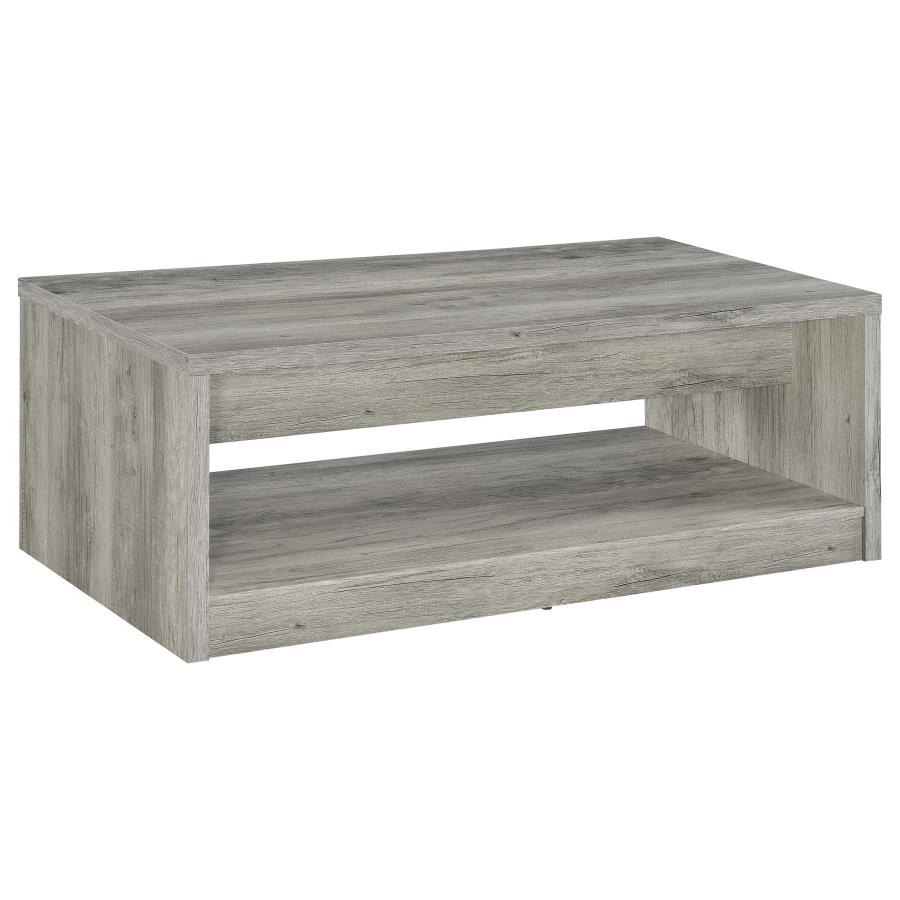 (image for) Felix 2-drawer Engineered Wood Coffee Table Grey Driftwood