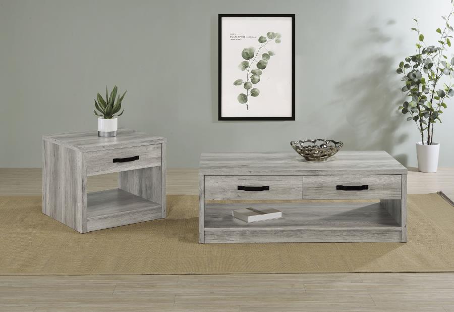 (image for) Felix 2-drawer Engineered Wood Coffee Table Grey Driftwood