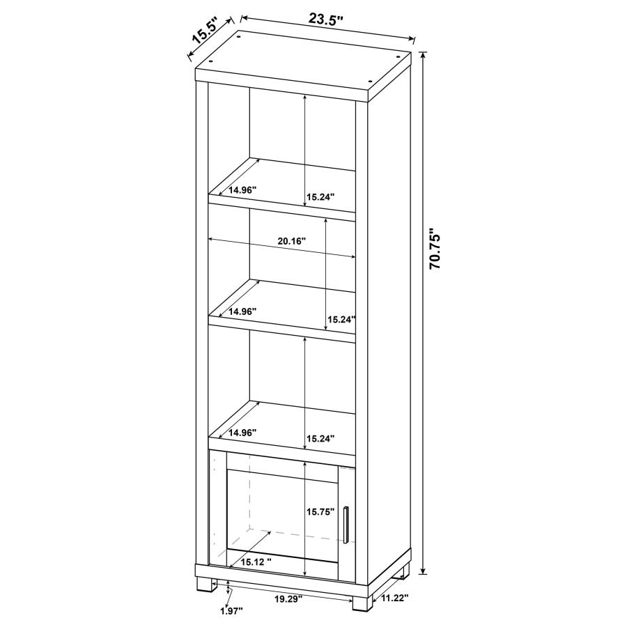 (image for) Sachin 3-shelf Engineered Wood Media Tower Distressed Pine