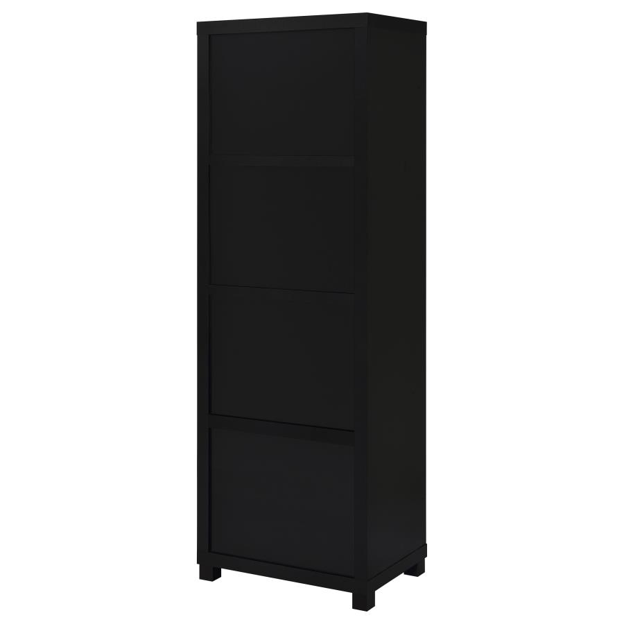 (image for) Jupiter 3-shelf Engineered Wood Media Tower Black