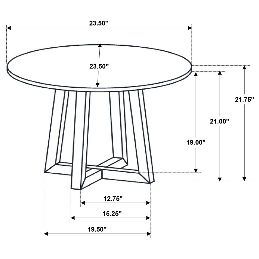 (image for) Skylark Round Marble-like SmartTop Side End Table Black