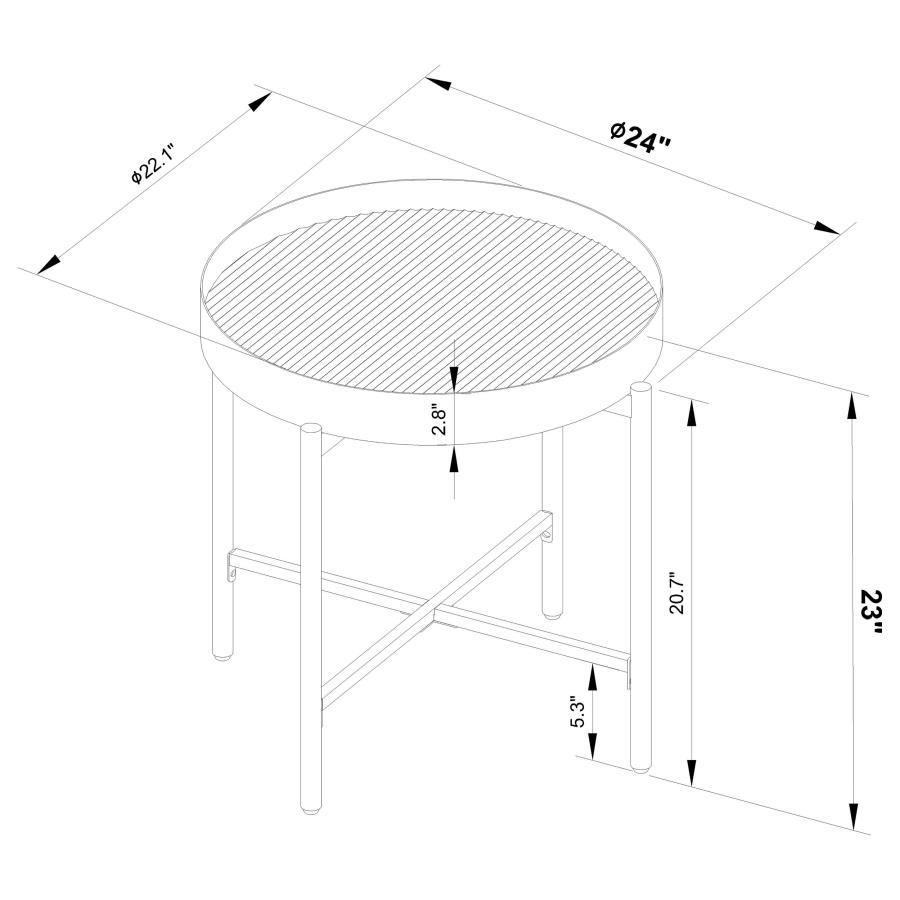 Modal Additional Images for Ozella 3-piece Round Coffee and End Table Set Sandy Black