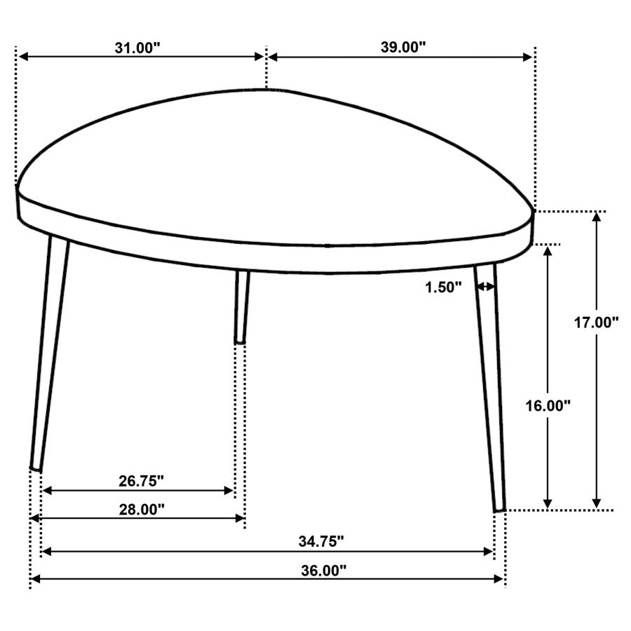 (image for) Odessa Triangular Solid Wood Coffee Table Black