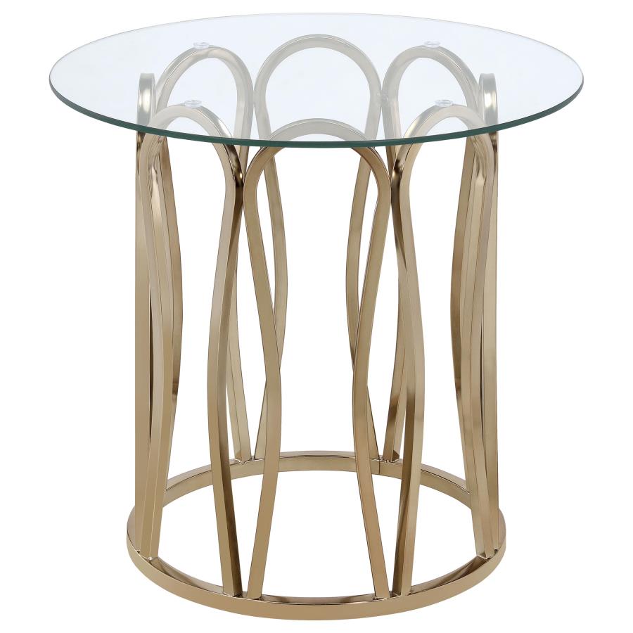 Monett 2-piece Coffee and End Table Set Chocolate Chrome