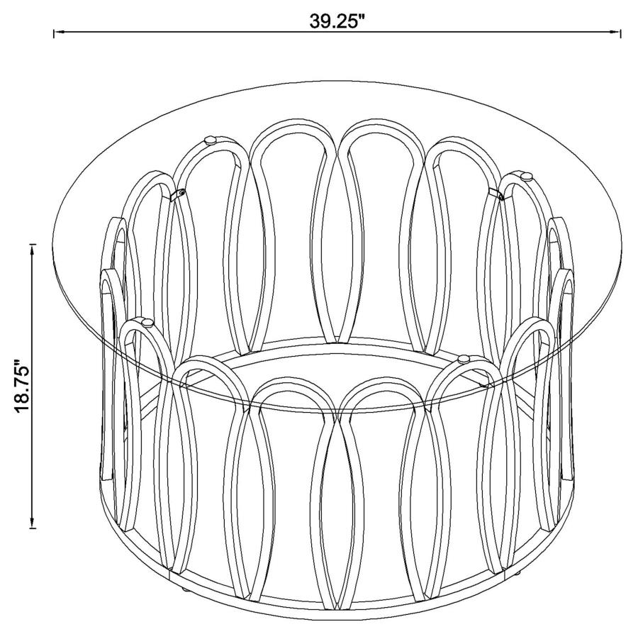 (image for) Monett Round Glass Top Coffee Table Chocolate Chrome