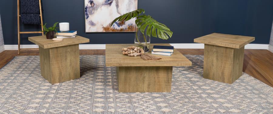(image for) Devar 3-piece Square Coffee and End Table Set Mango