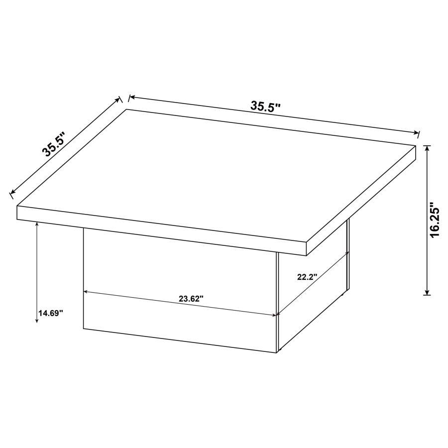 (image for) Devar Square Engineered Wood Coffee Table Mango Brown