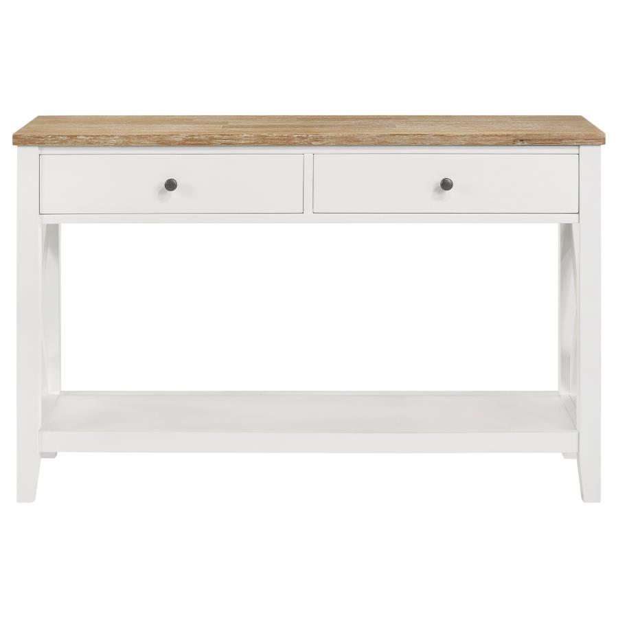 (image for) Hollis 2-drawer Wood Entryway Console Table Brown and White