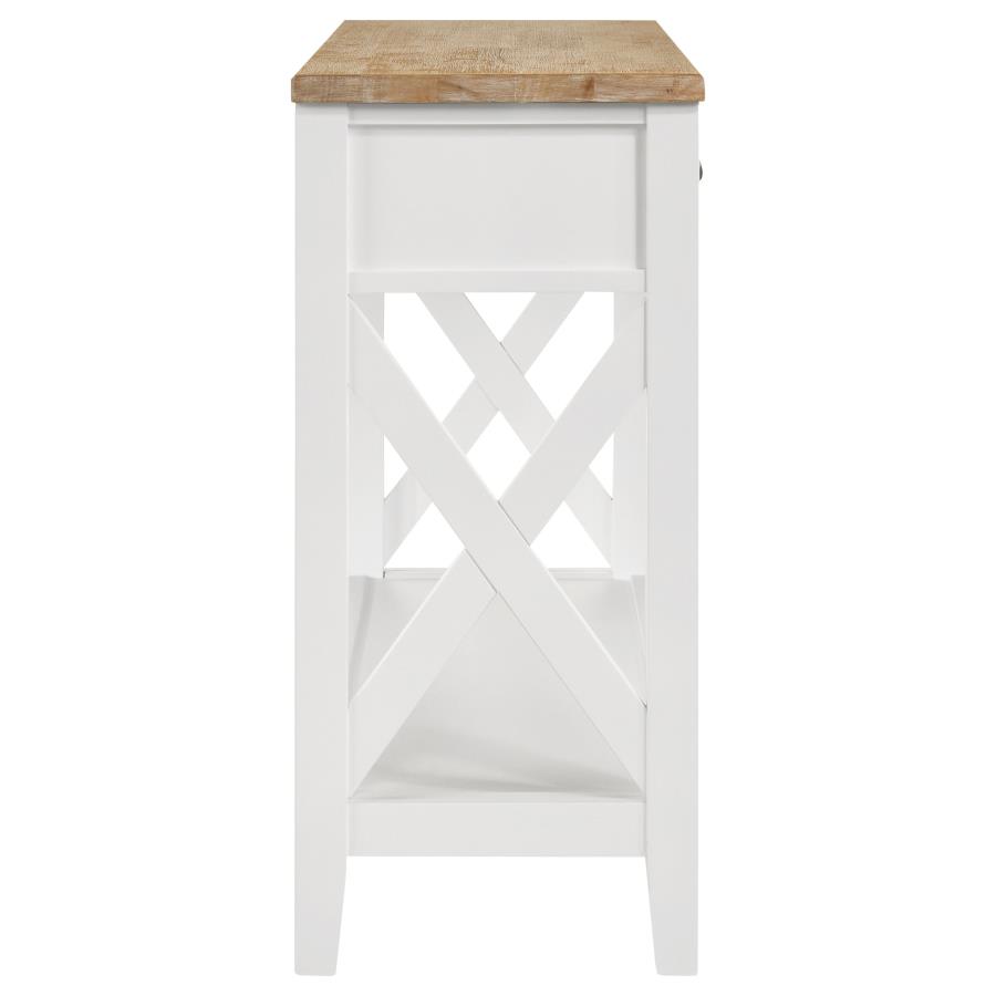 (image for) Hollis 2-drawer Wood Entryway Console Table Brown and White