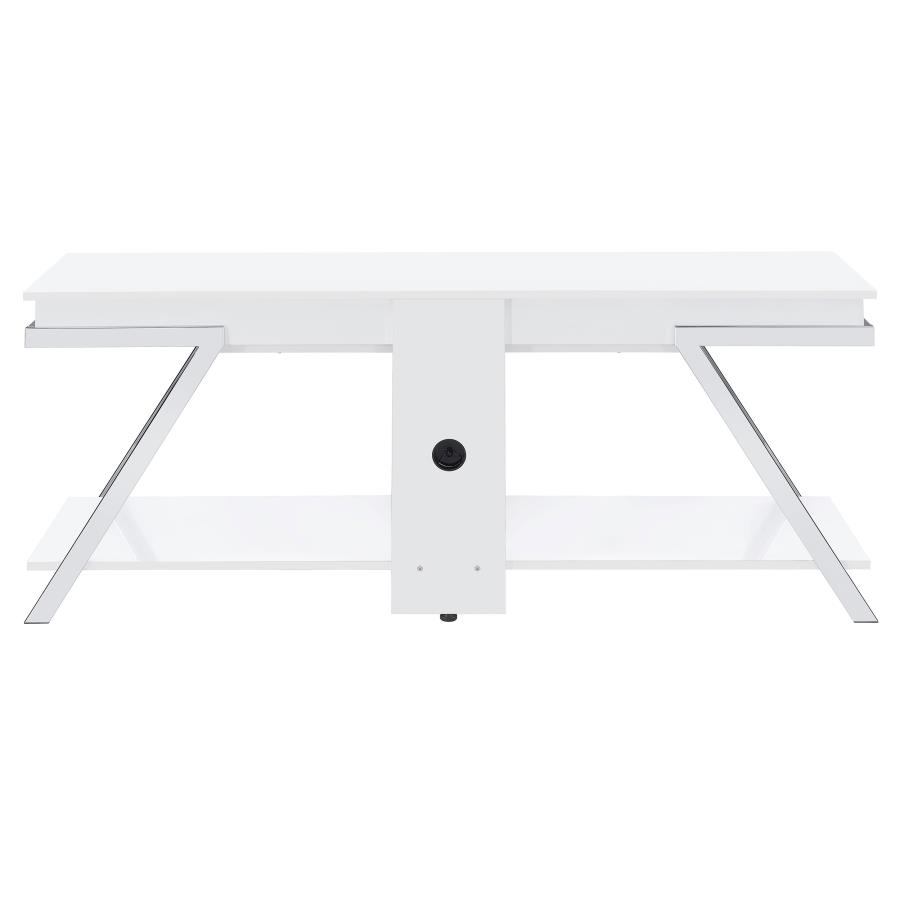 (image for) Marcia 1-drawer Wood 60" TV Stand White High Gloss