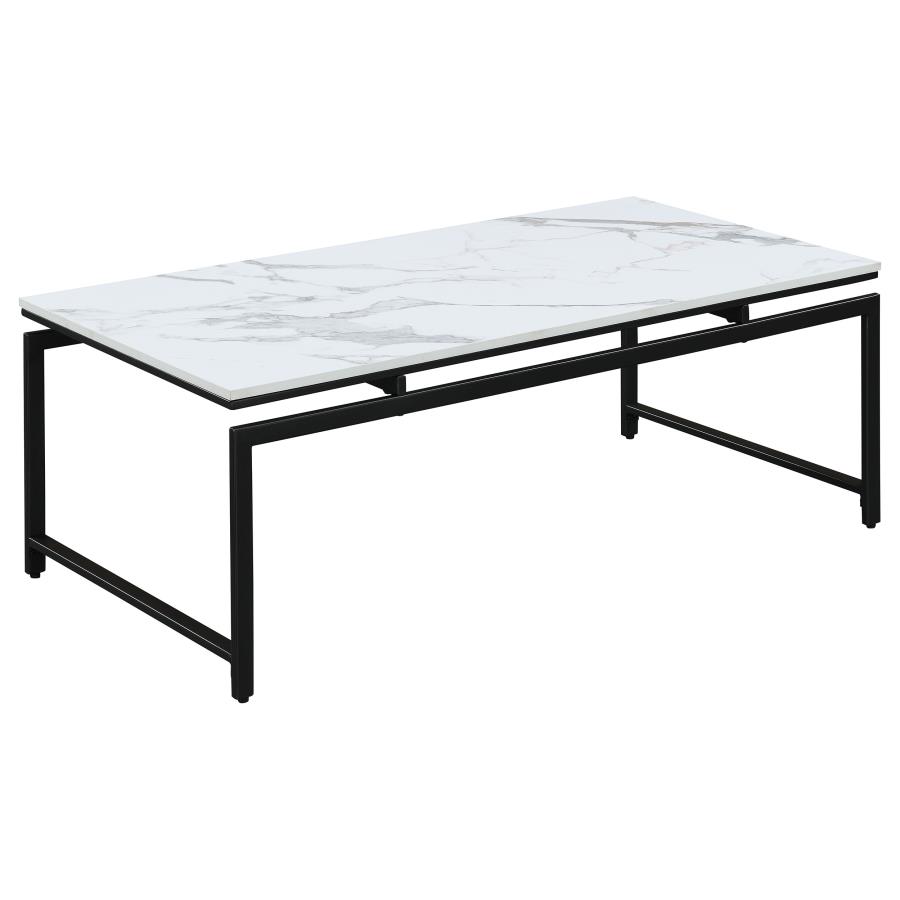 (image for) Clark 3-piece Faux Marble Top Coffee Table Set White