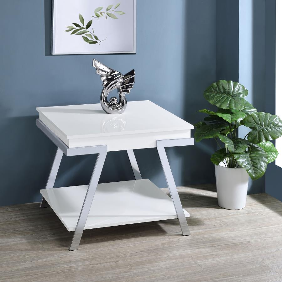 (image for) Marcia Rectangular Side End Table White High Gloss