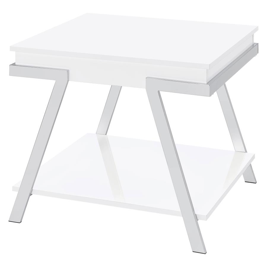 (image for) Marcia Rectangular Side End Table White High Gloss