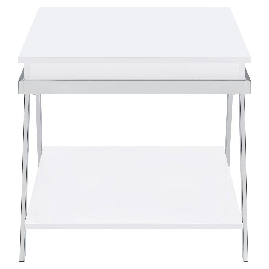 (image for) Marcia Rectangular Side End Table White High Gloss