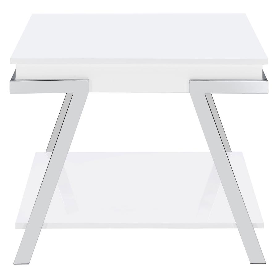 (image for) Marcia Rectangular Side End Table White High Gloss