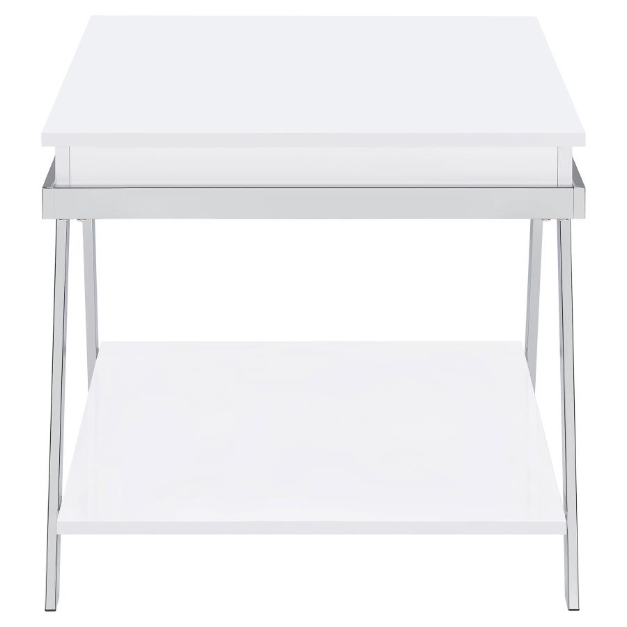 (image for) Marcia Rectangular Side End Table White High Gloss