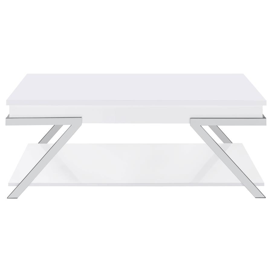 (image for) Marcia Rectangular Lift Top Coffee Table White High Gloss