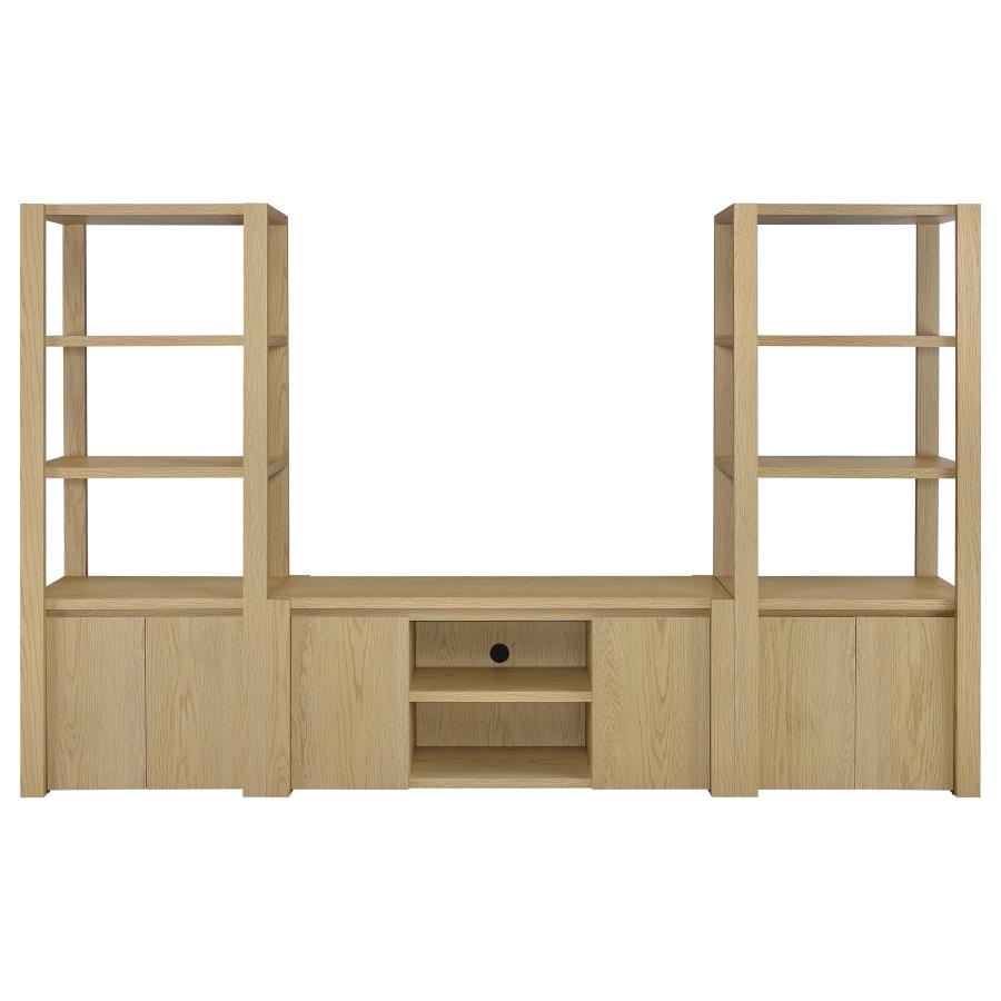 Modal Additional Images for Laurelton 3-shelf Media Tower Tall Pier Cabinet Light Oak