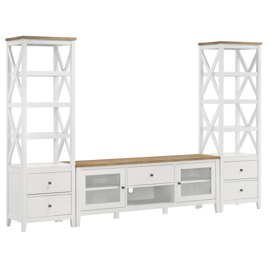 (image for) Hollis 3-piece 67" TV Stand Entertainment Center White